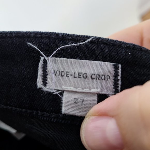 MADEWELL Women's Wide-Leg Crop Jeans in True Black: Drop-Hem Edition Size 27 - Picture 8 of 10